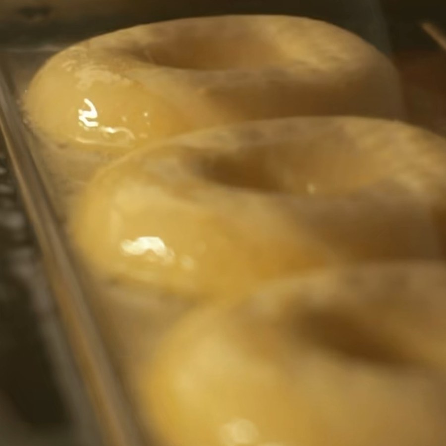 Donuts frying fresh